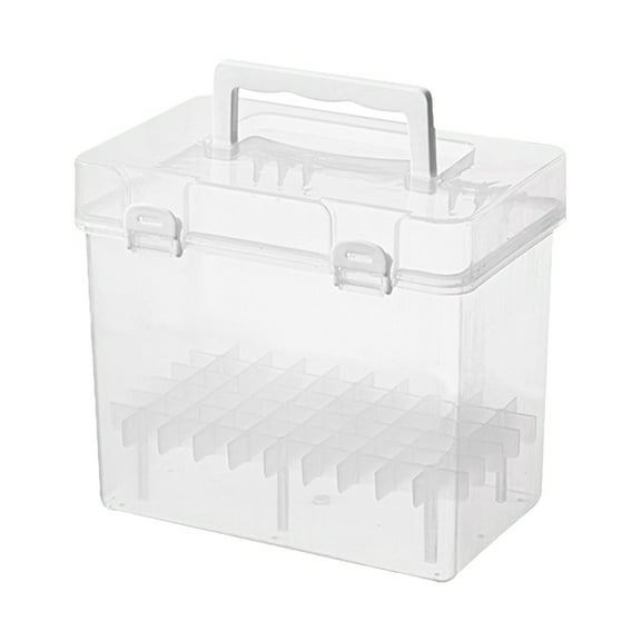 Cxui Marker Storage Case, Multiple Slots Marker Organizer Box, Portable Art Supply Container for Paint Pens, Highlighters, Watercolor Brushes, Craft Use Clear4