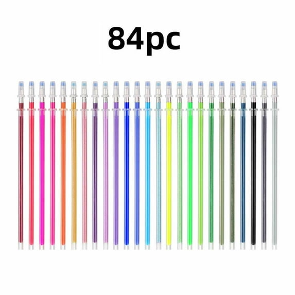 Cxui Pen Refill, 72/84/120 Pcs Gel Ink Refills - 1Mm Vibrant Colors for Note Highlighting & Diy Crafts - Quick-Dry, Bleed-Resistant - Compatible with Most Gel Pens, Bulk Art Supplies