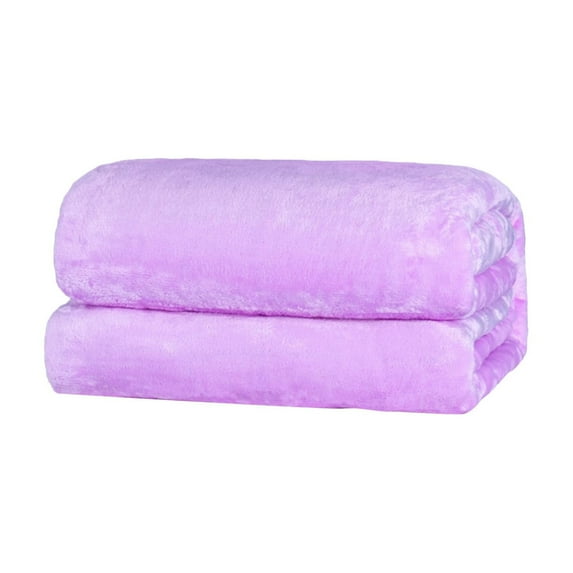 Cxui Queen Size Blanket Soft Warm Polyester Throw, All Season Bed Couch Cover for Adults, Solid Color Home Decor Gift Purple