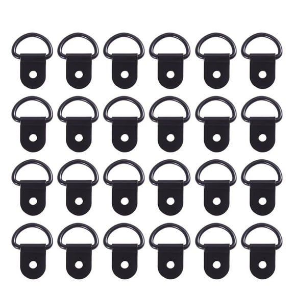 Cxui Rings Photo Frame Hangers 24-Pack, Picture Hanging Hooks for Wall Art, Oil Paintings, And Cross-Stitch, Heavy Duty Metal Brackets Black