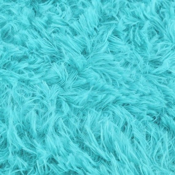 Cxui Shaggy Area Rug, Soft Fluffy Non-Slip Oval Bathroom Bedroom Floor Mat, Door Mat for Home Decor, Easy to Clean Rug, 12×16In (Blue)