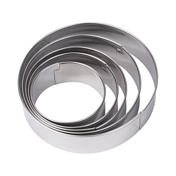 Cxui Stainless Steel Round Cookie Cutters for Pastries Doughs Baking Tool, 10Pcs (Silver2)