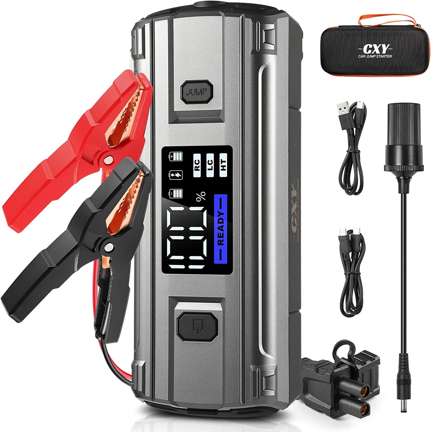 Audew (Andeman) 4000 Amp Jump Starter with 65W Dual USB Fast-Charge,  24000mAh Car Battery Charger for up to Any Gas&10L Diesel Engines, Portable  Jump Box with Jumper Cables, 15V DC, LED Lights 