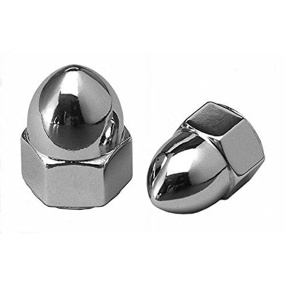 Cy-Chrome MPB103 Chrome High Crown Acorn Nuts Alloy Steel 1/4''-20 Chrome (Pack of 10)