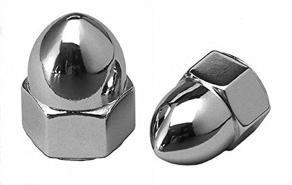 5 Gloss Black Powder Coated Acorn Nuts – 5/16-18 Thread For Harley Chopper Bobber