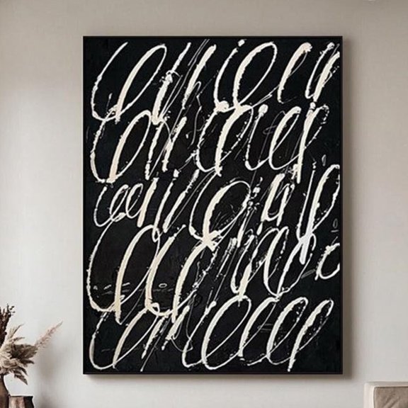 Cy Twombly White Line Drawing Blackboard Drawing Minimalist Painting Abstract Painting Expressionism Vintage Handmade Scrawl Painting Wall Art Modern Wall Decor