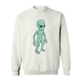thumbnail image 1 of Cyan Alien Design Sweatshirt Men -Image by Shutterstock, Male Medium, 1 of 4
