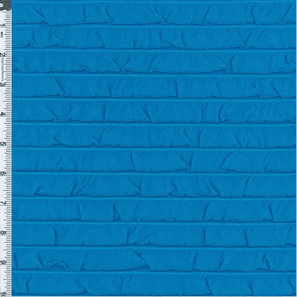 Cyan Blue Ruffle Knit, Fabric Sold By the Yard - Walmart.com
