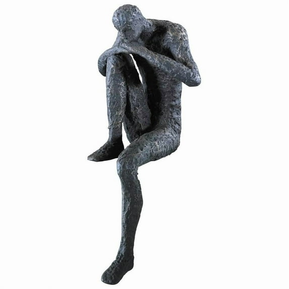 1903-Cyan lighting-Thinking Man - Shelf Decor-9 Inches Tall and 4 Inches Wide Old World Finish