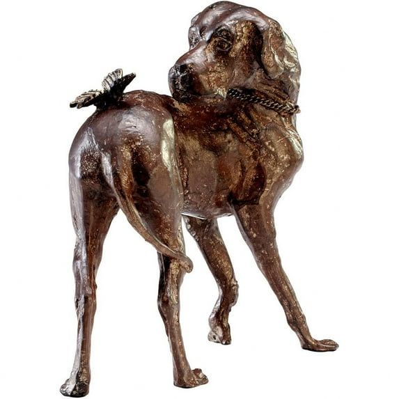 Cyan Design 04689 9" Dog And Butterfly Sculpture - Red