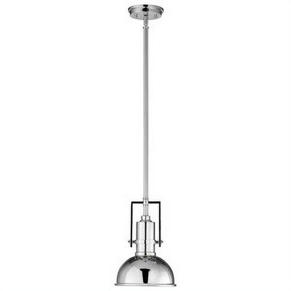 Chrome Finish 8.5" Bowl Pendant Light with Glass Shade