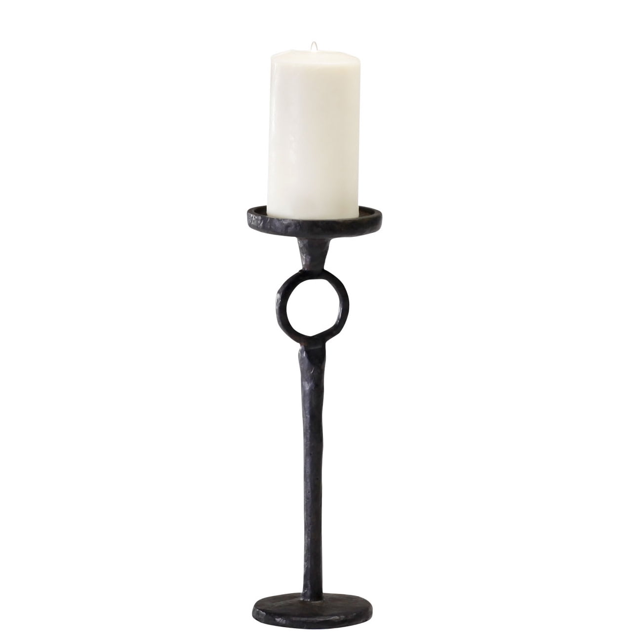 Duke 13'' Black Iron Contemporary Candelabra with Rust Finish