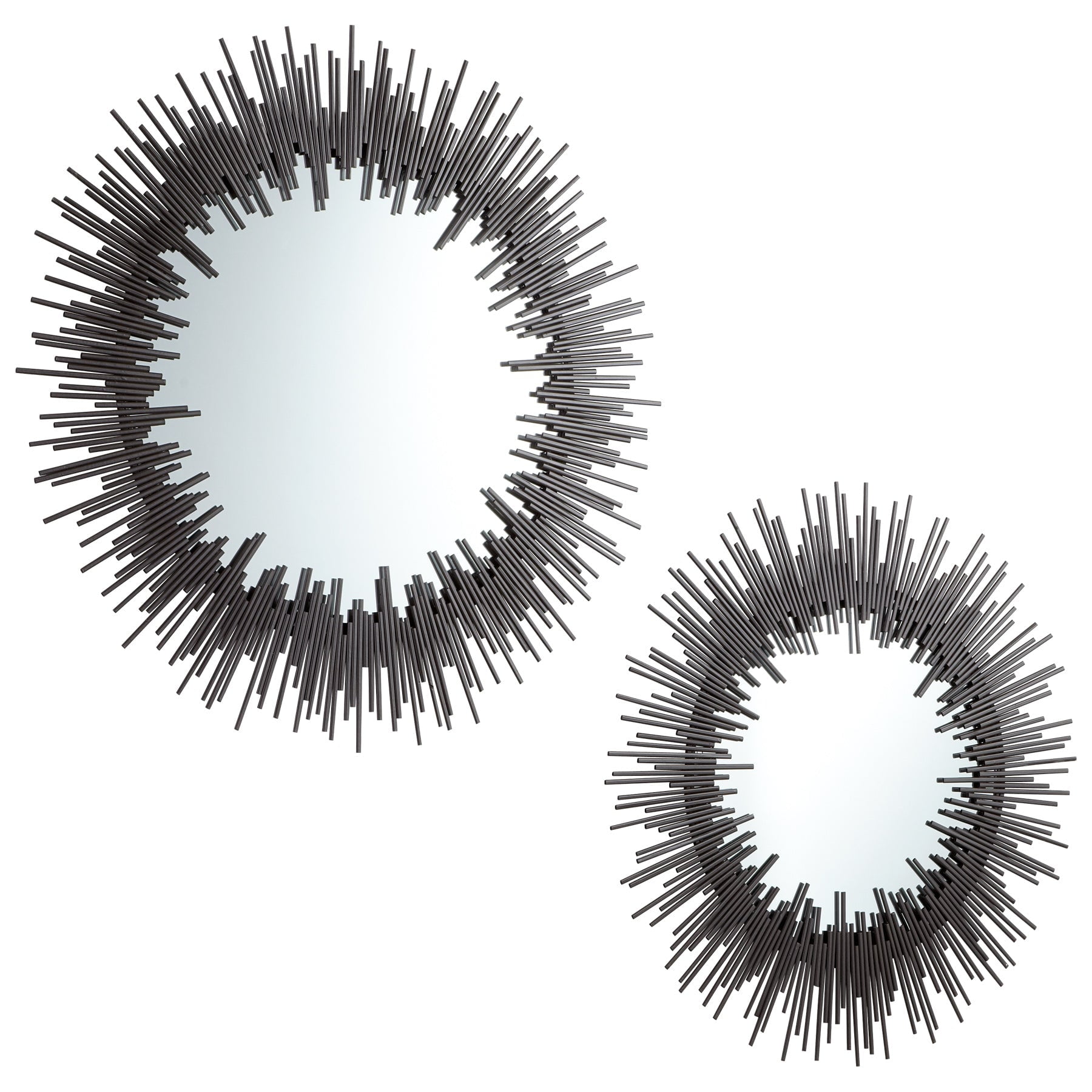 Aurora 41'' Graphite Iron and Glass Sunburst Mirror