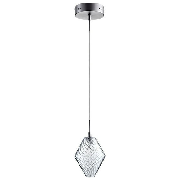 07605-Cyan lighting-Beckett - One Light Pendant - 4.75 Inches Wide by 12.75 Inches High-Satin Nickel Finish