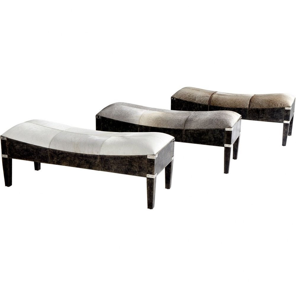 Casselton Contemporary Gray Faux Leather 48" Bench