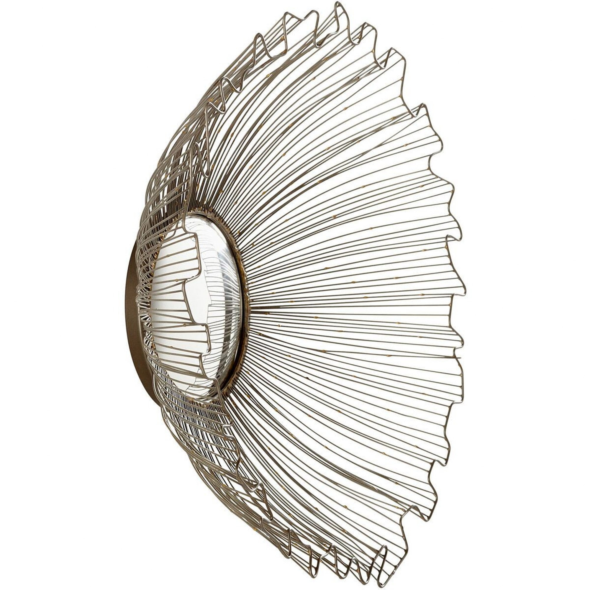Contemporary 21.5'' Silver Flower-Shaped Concave Wall Mirror