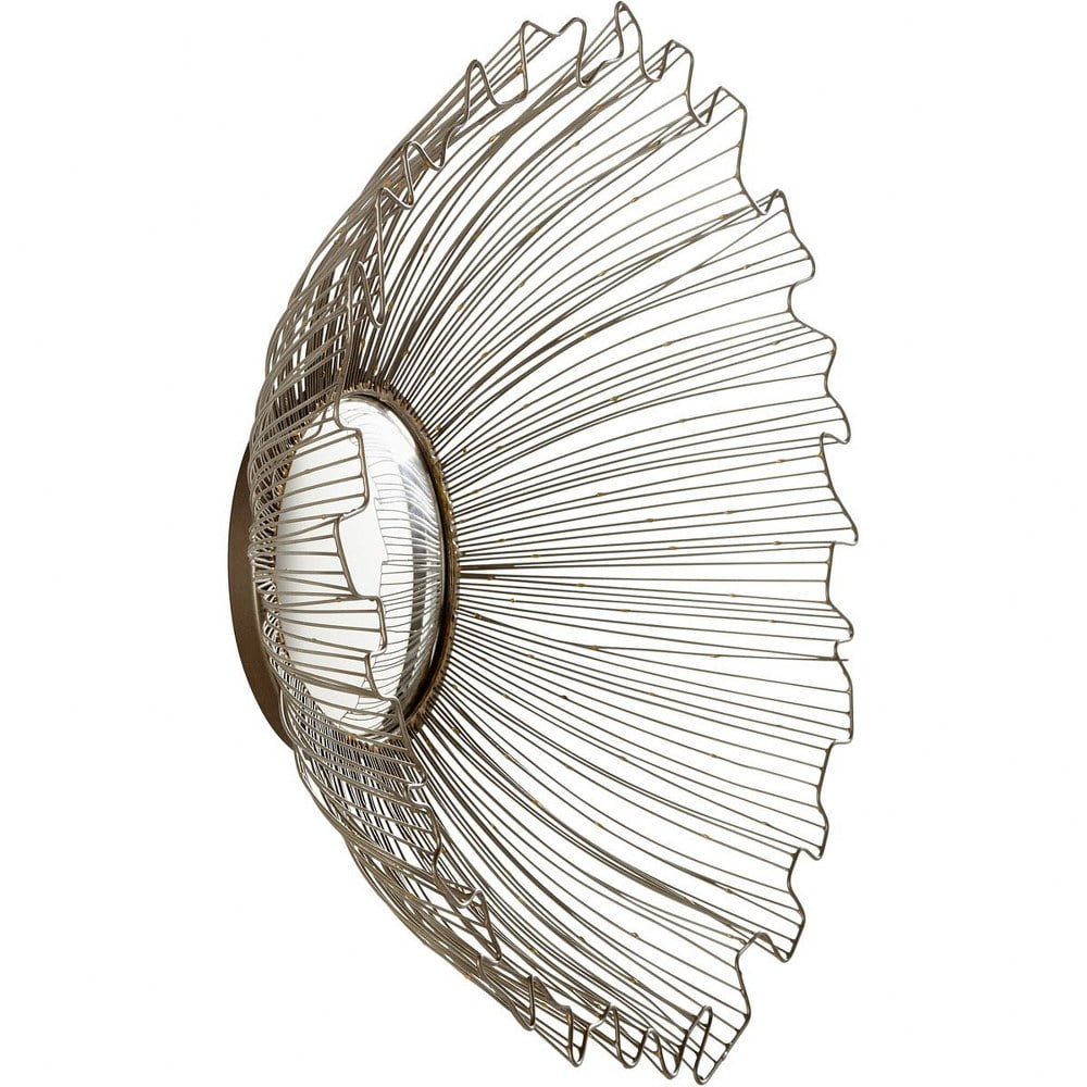 Contemporary 21.5'' Silver Flower-Shaped Concave Wall Mirror