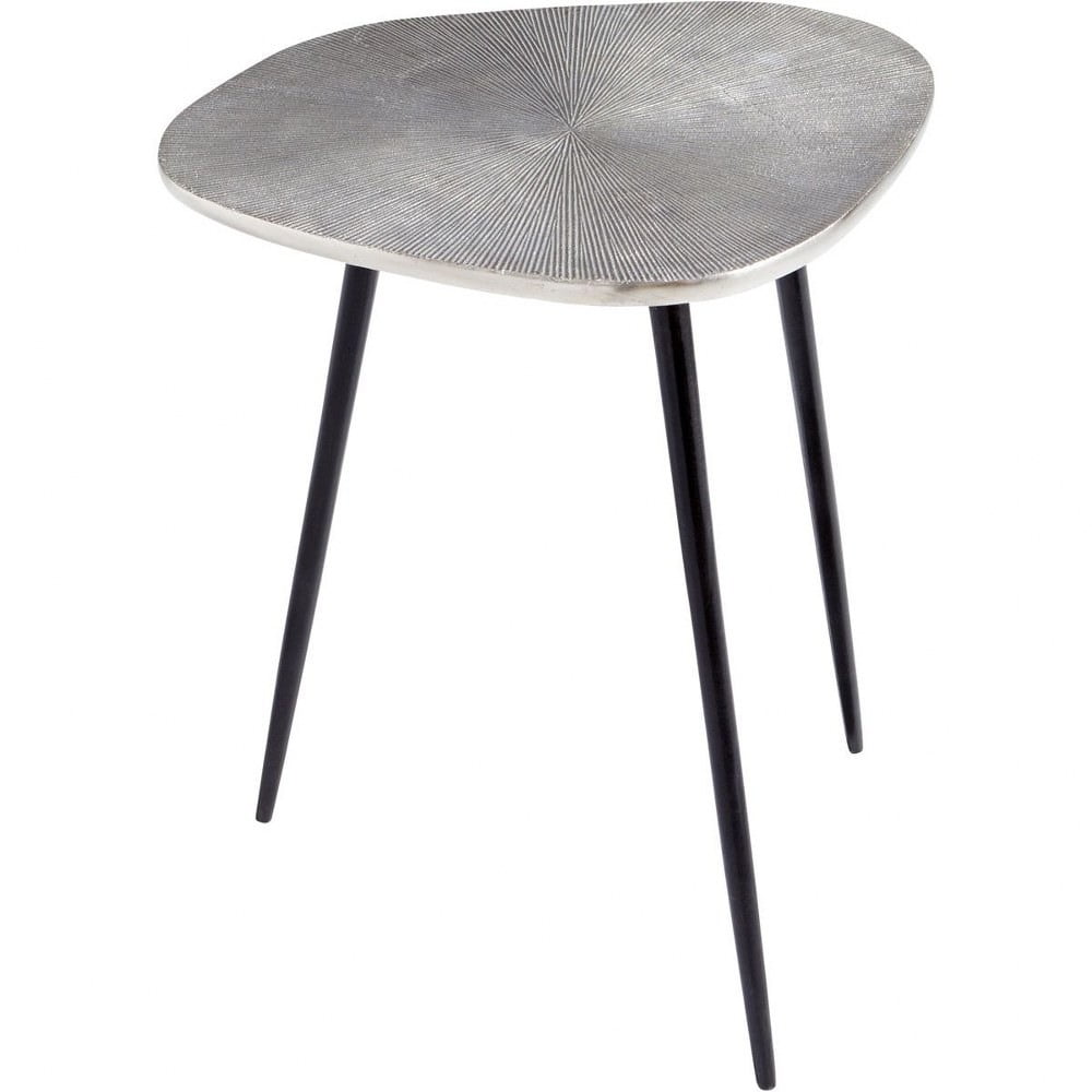 Triata Raw Nickel and Bronze Oval Aluminum Coffee Table