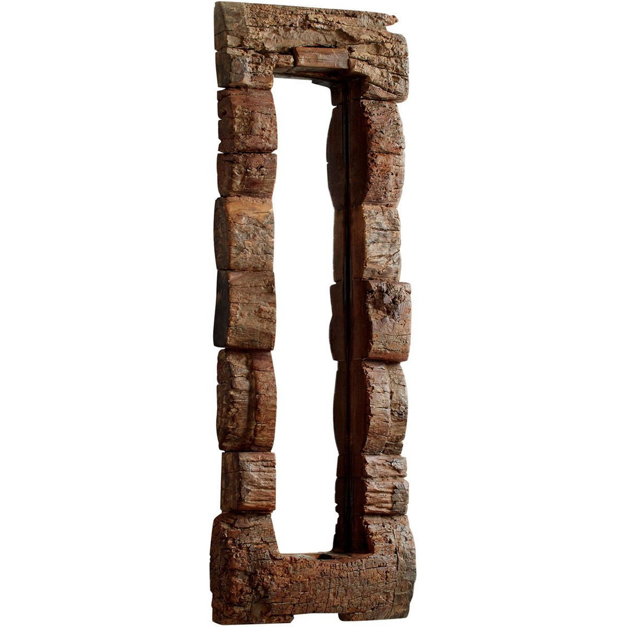 Hayden Rustic Brown Wood Mirror with Black Forest Finish