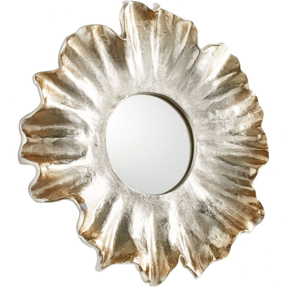 Contemporary Akoya 16" Nickel Finish Artistic Mirror