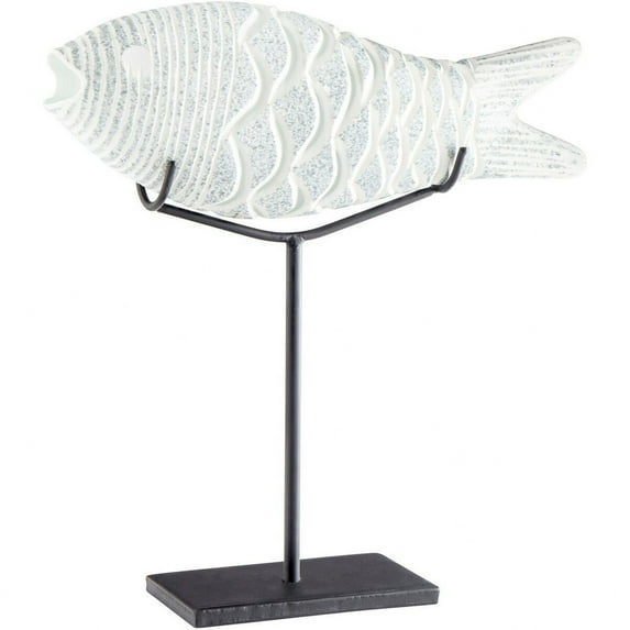 Cyan Design 10034 Grouper Glass And Iron Fish Statue - Frosted Ice
