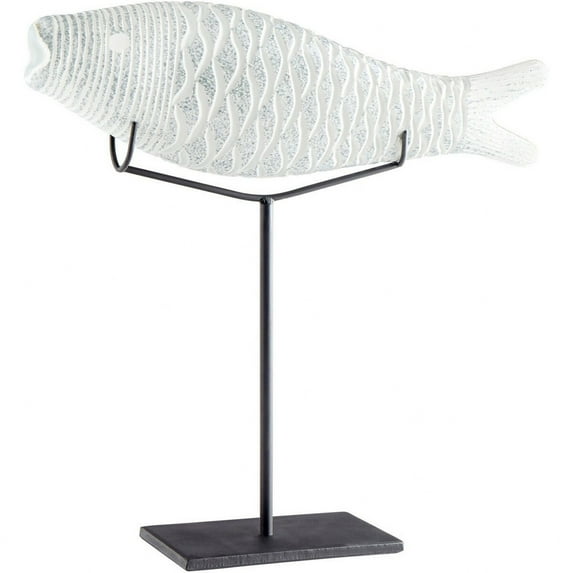 Cyan Design 10036 Grouper Glass And Iron Fish Statue - Frosted Ice