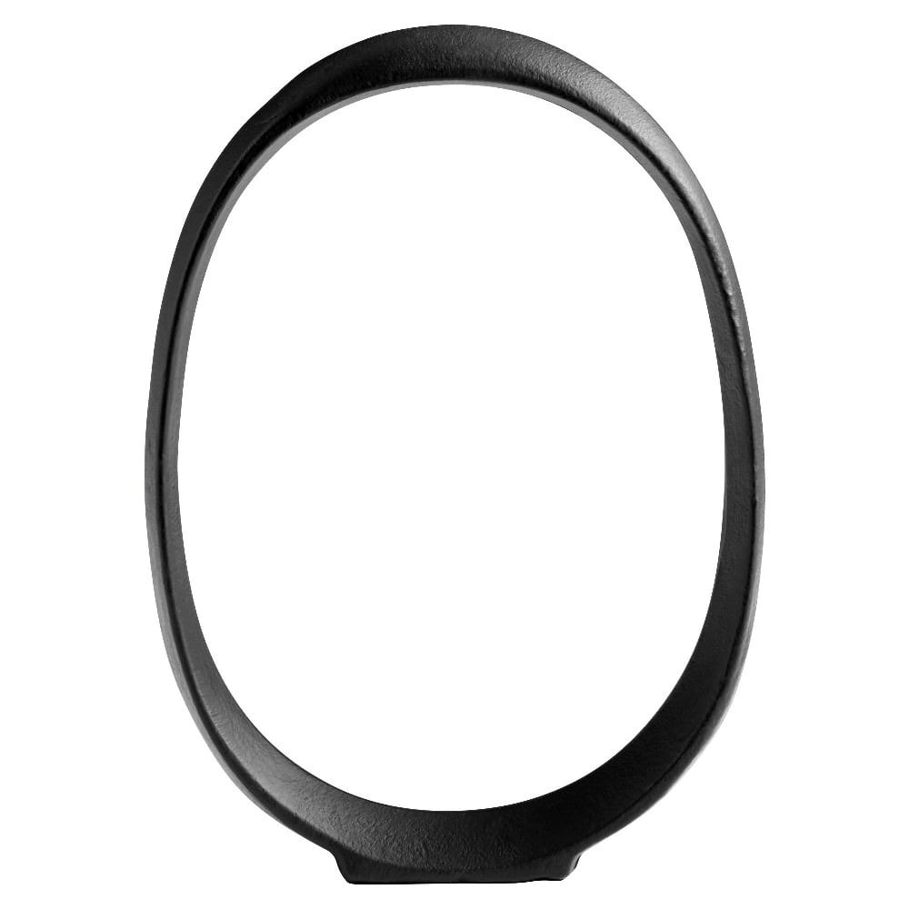 Charcoal Contemporary 9"x1.75" Aluminum Oval Sculpture