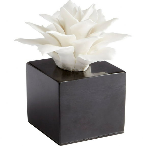 Cyan Design 10285 Ceramic And Marble Large Calendine Sculpture - White