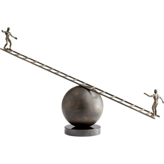 Cyan Design 10428 Granite And Iron Teeter Sculpture - Bronze