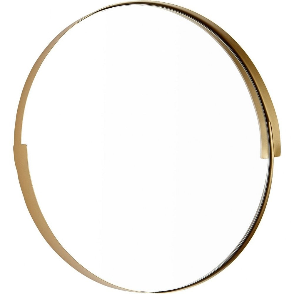 Contemporary Gold Round Wood Wall Mirror 17"