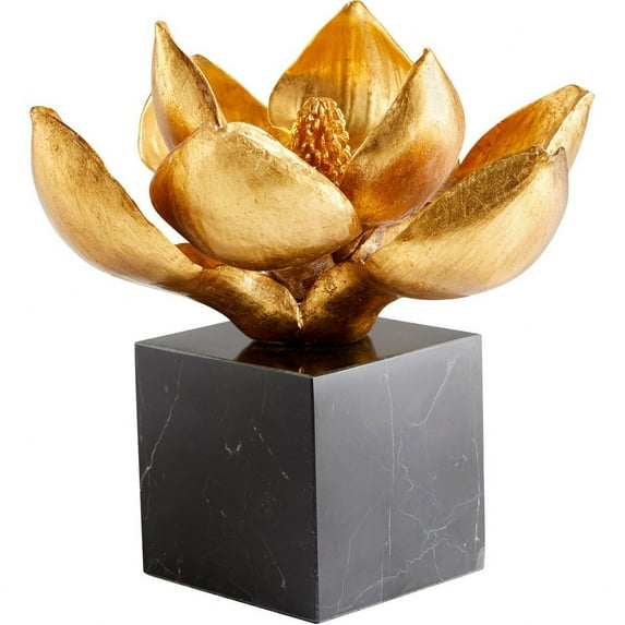 Cyan Design 10560 Marble And Resin Edelweiss Botanical Statue - Gold