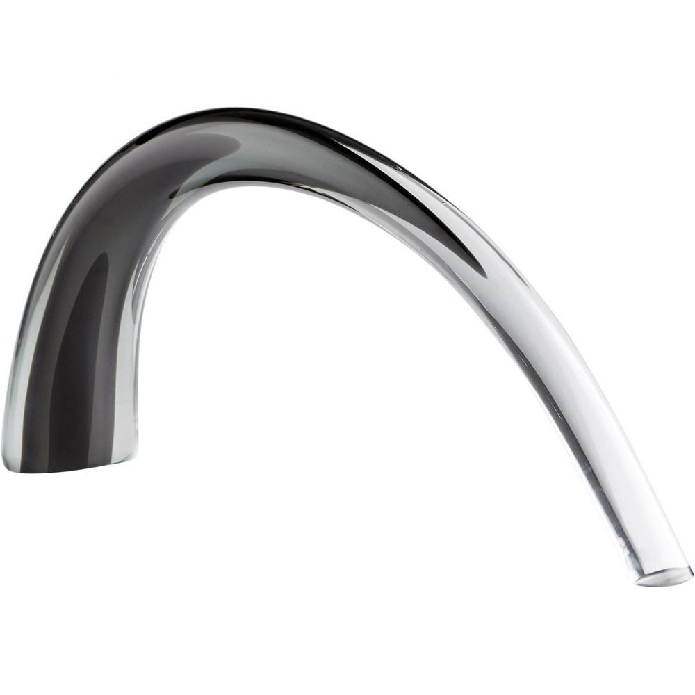 Delicate Arch Contemporary Glass Sculpture in Gray and Clear