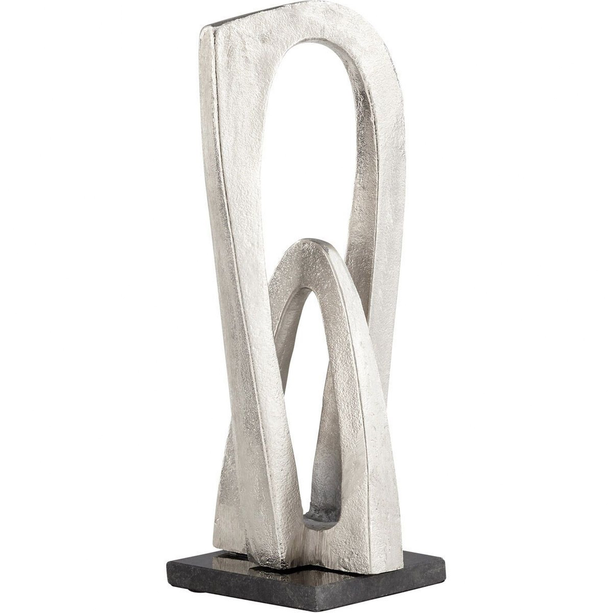 Silver 14" Aluminum Double Arch Abstract Sculpture