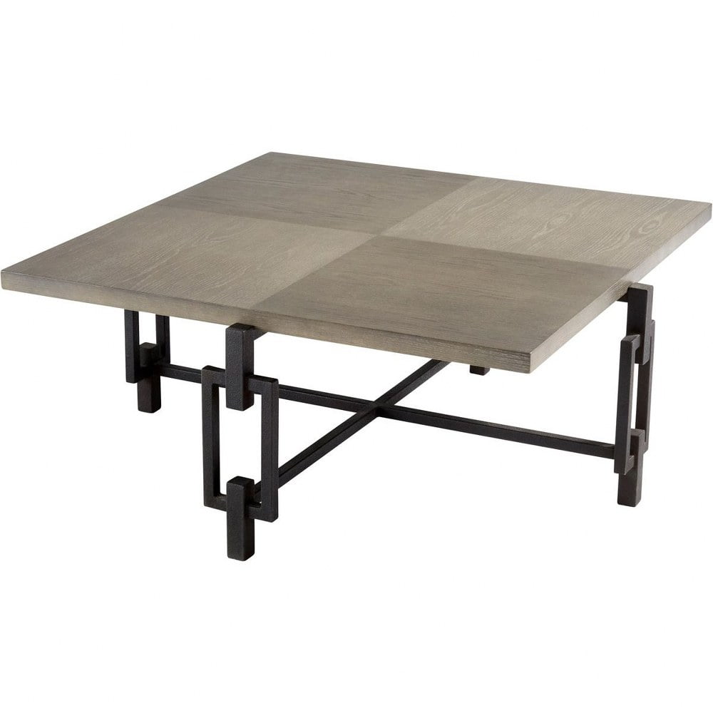 Modern Noir Black Oak Coffee Table with Storage - 47" Square