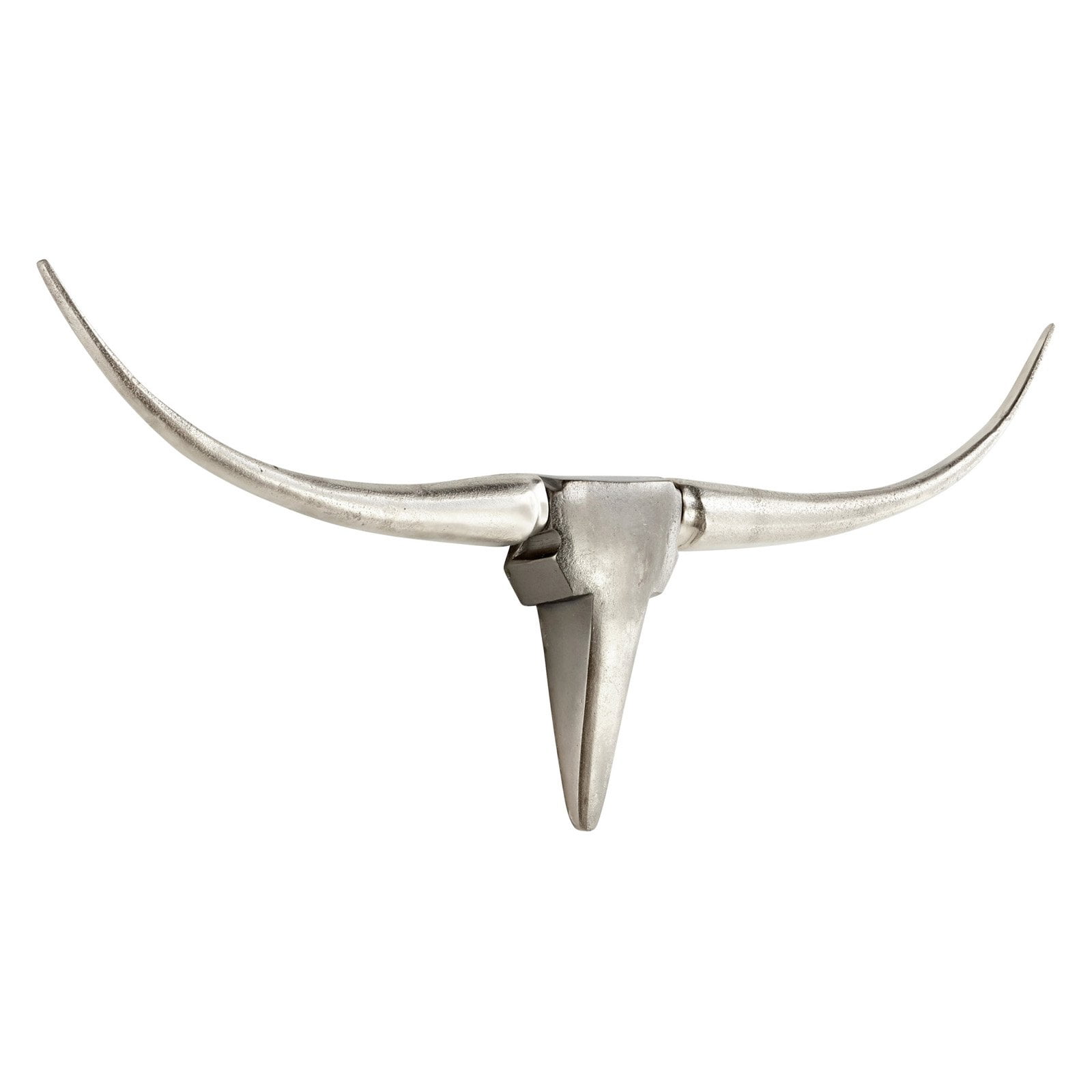 Rustic Lodge 38'' Silver Aluminum Longhorn Wall Sculpture