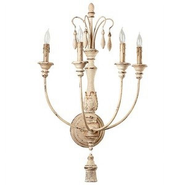 Elegant White Iron 4-Light Traditional Wall Sconce