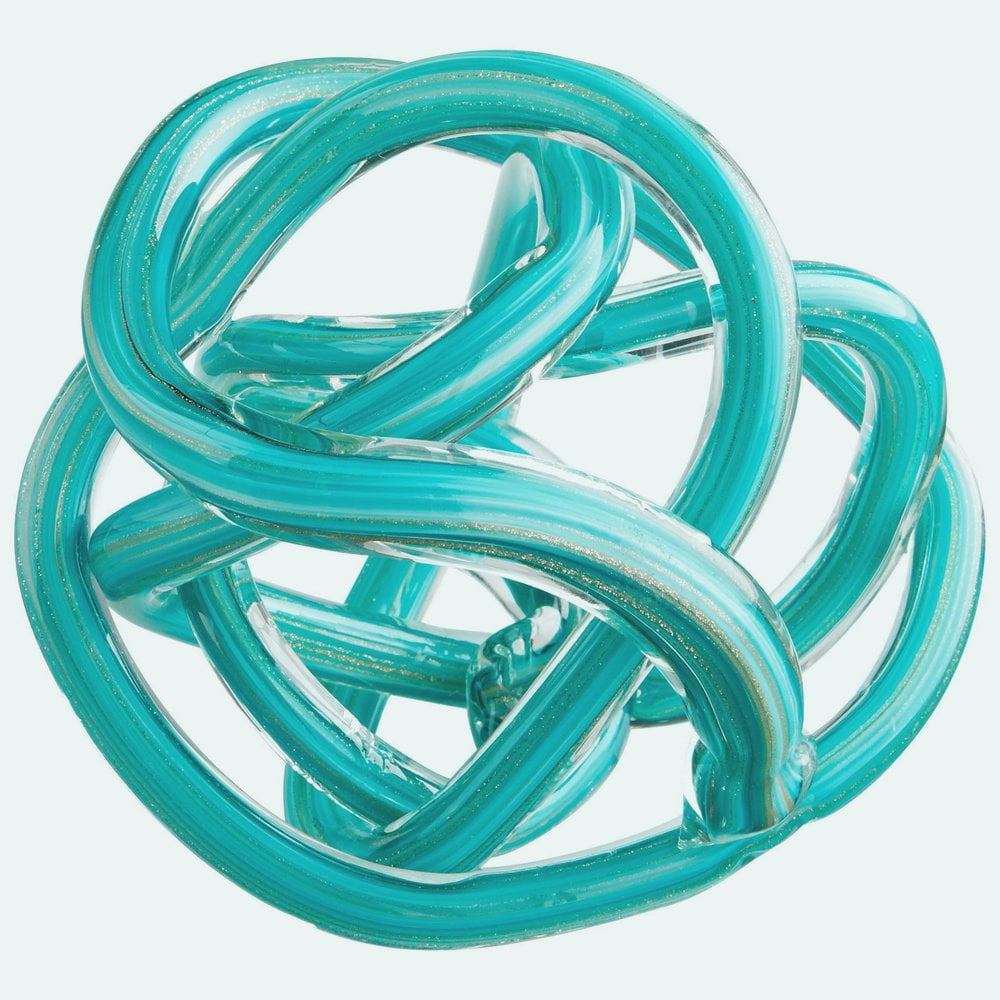 Teal Glass Wall Mounted Contemporary Orb Sculpture