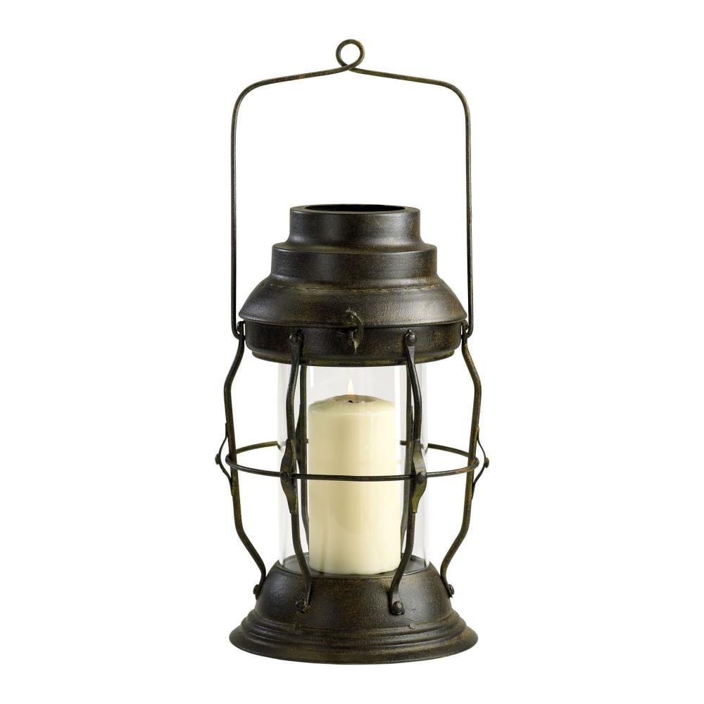 Rustic Brown Iron Hanging Candle Lantern