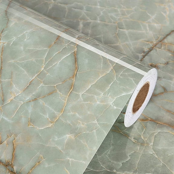 Cyan Glossy Marble Contact Paper Peel And Stick Countertops Self Adhesive Waterproof Wallpaper Vinyl Removable Granite For Bathroom Cabinets Drawers Table Tops 24''x118''