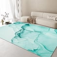 thumbnail image 1 of Cyan Ink Painting Style Area Rug, Modern Light Luxury Art Style Design Bedroom Rug, Soft Low Pile Dining Room Carpet, Non-Slip Easy Clean Nursery Kitchen Living Room Rugs 3 x 4ft, 1 of 6