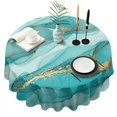 thumbnail image 1 of Cyan Marble Gold Spot Pattern Round Tablecloth 60"x60",Wrinkle Wipeable Table Cloth for Kitchen Dining Room Picnic Patio Party, 1 of 6