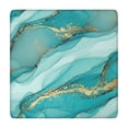 thumbnail image 1 of Cyan Marble Gold Spot Pattern Square Fitted Tablecloth with Elastic Edge,Square Table Cover,Washable Elastic Table Cover for Home Kitchen Party Decor 34"x34", 1 of 6