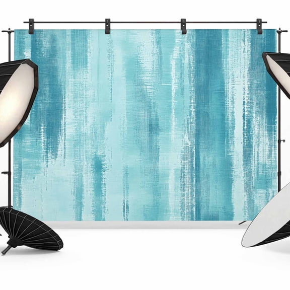 Cyan Paint Backdrop for Photography, Modern Abstract Blue Green Stripes Photo Backdrop Portrait Background Party Banner Photo Backgrounds for Studio Booth Props, 7x5ft