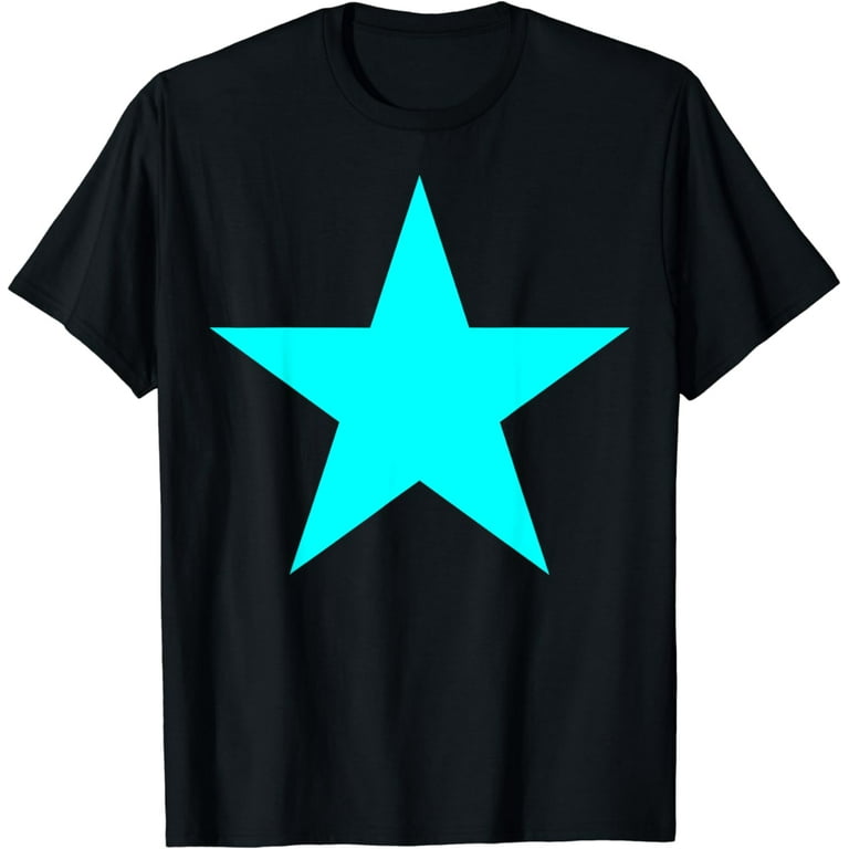Cyan Star T-Shirt Cyan Blue Star Shirt