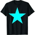 thumbnail image 1 of Cyan Star T-Shirt - Cyan, Star- Cyan Blue Star Shirt mens t hirt men，black，women，misfits，journey ，boys, 1 of 4