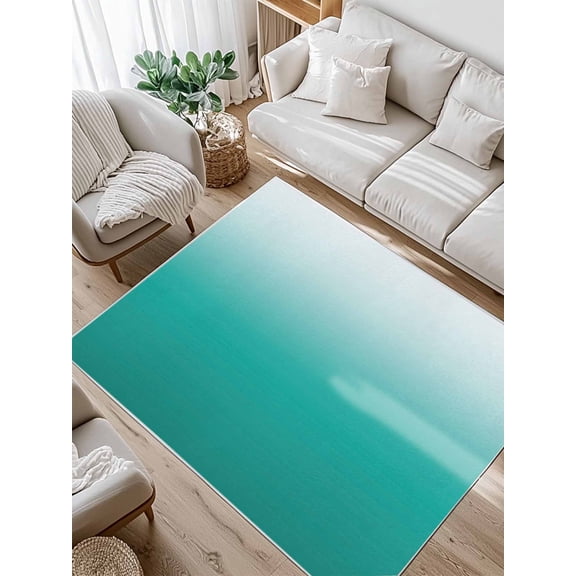 Cyan Turquoise Area Rug for Bedroom 4x6 Ft Gradient Super Soft fuzzy Throw Rug Non-Slip Fluffy Plush Indoor Floor Carpet for Living Room Kitchen Home Decor