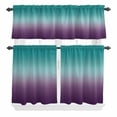 thumbnail image 1 of Cyan Turquoise Curtain Valances Set Purple Gridient Kitchen Curtains 24&nbsp;inch Length Rod Pocket Valance and Tiers 3 Piece Set Small Bedroom Bathroom Laundry Decor, 1 of 9