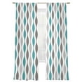 thumbnail image 1 of Cyan Turquoise Grey Sheer Curtains 108 Inches Long 2 Panels Medieval Print Light Filtering Semi Sheer Window Curtains Drapes for Bedroom Living Room 52"x108"x2, 1 of 7
