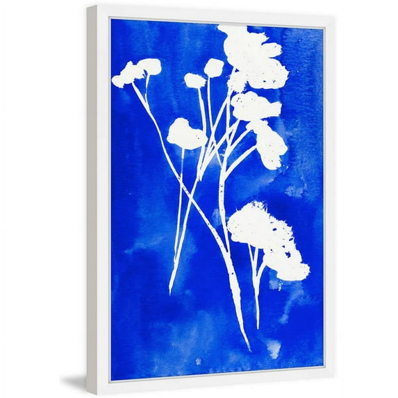 "Cyan Watercolor" Framed Painting Print