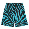 thumbnail image 1 of Cyan Zebra Pattern Athletic Shorts Breathable with Comfort Fit Drawstring Casual Sweatshorts Large, 1 of 9